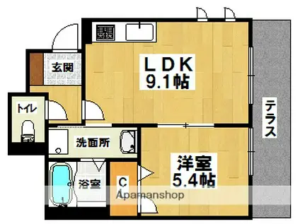 シャーメゾン津久野(1LDK/1階)の間取り写真