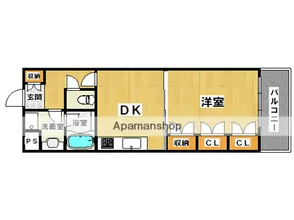 KAISEI堺(1DK/6階)の間取り写真