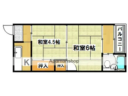 ニュー松屋マンション(2DK/2階)の間取り写真