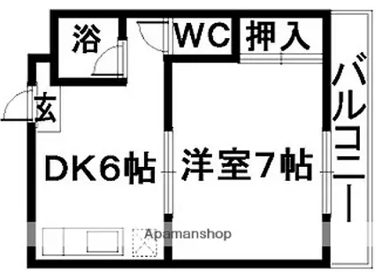 阪和線 鳳駅 徒歩12分 5階建 築36年(1DK/1階)の間取り写真