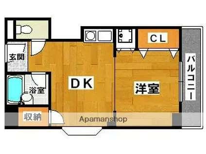 スカイコート堺(1DK/4階)の間取り写真