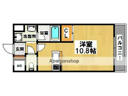 サザンクレスト堺東(ワンルーム/4階)の間取り写真