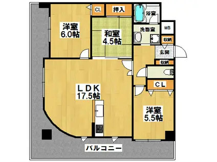フェニックス堺東(3LDK/6階)の間取り写真