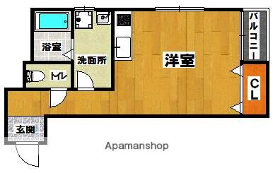 ACTIVE宿屋町(ワンルーム/1階)の間取り写真
