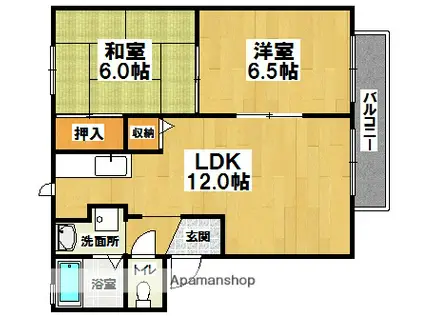 ファイン末広(2LDK/2階)の間取り写真