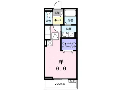 フローラ・香ヶ丘(ワンルーム/1階)の間取り写真