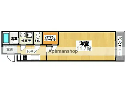 フジパレス堺老松町3番館(1K/1階)の間取り写真