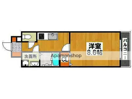 TKアンバーコート堺東Ⅱ(1K/5階)の間取り写真