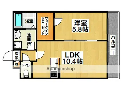 リュミエール石津(1LDK/1階)の間取り写真