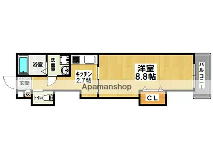 TKアンバーコート浜寺(1K/3階)の間取り写真