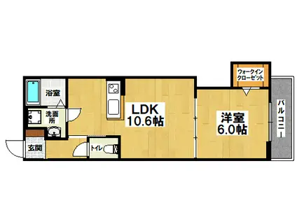 REGIES堺七道(1LDK/1階)の間取り写真