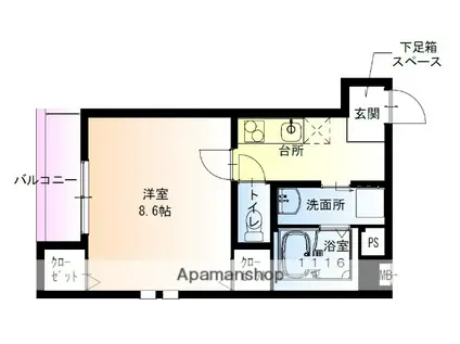 フジパレス堺石津川ノース(1K/1階)の間取り写真