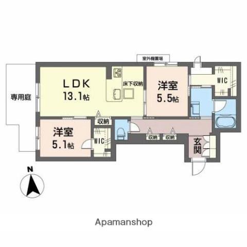 サウスMAISONさくら(2LDK/1階)の間取り写真