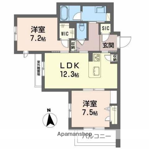 サウスMAISONさくら(2LDK/2階)の間取り写真
