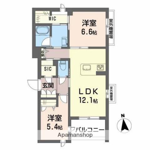 サウスMAISONさくら(2LDK/3階)の間取り写真