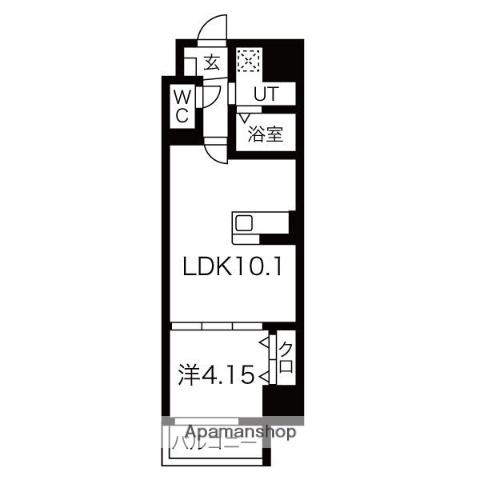 FREEDOM RESIDENCE堺大小路(1LDK/9階)の間取り写真