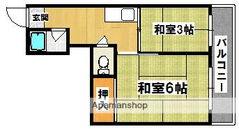 きくやマンション(2K/2階)の間取り写真