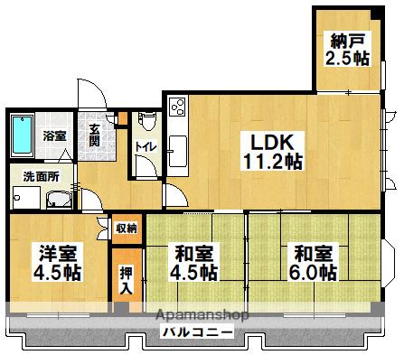 KSシャトー遠里小野(3SLDK/5階)の間取り写真