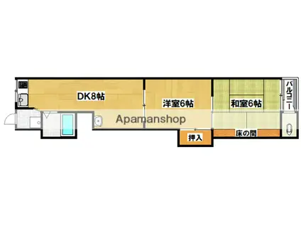 千躰丸美マンション(2LDK/4階)の間取り写真