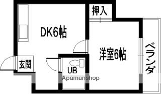 かなめハイツ(1DK/2階)の間取り写真