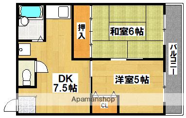 沢之町駅前ビルマンション(2DK/4階)の間取り写真