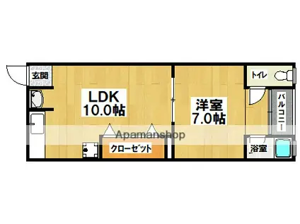 松栄ハイツ(1LDK/4階)の間取り写真