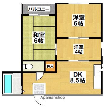 早川グリーンマンション(3DK/3階)の間取り写真