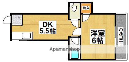 大建マンション(1DK/4階)の間取り写真