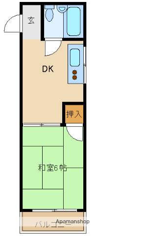 プレアール三軒家東(1DK/3階)の間取り写真