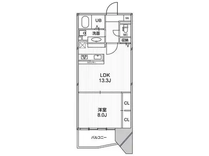 ルクレ阿波座レジデンス(1LDK/5階)の間取り写真