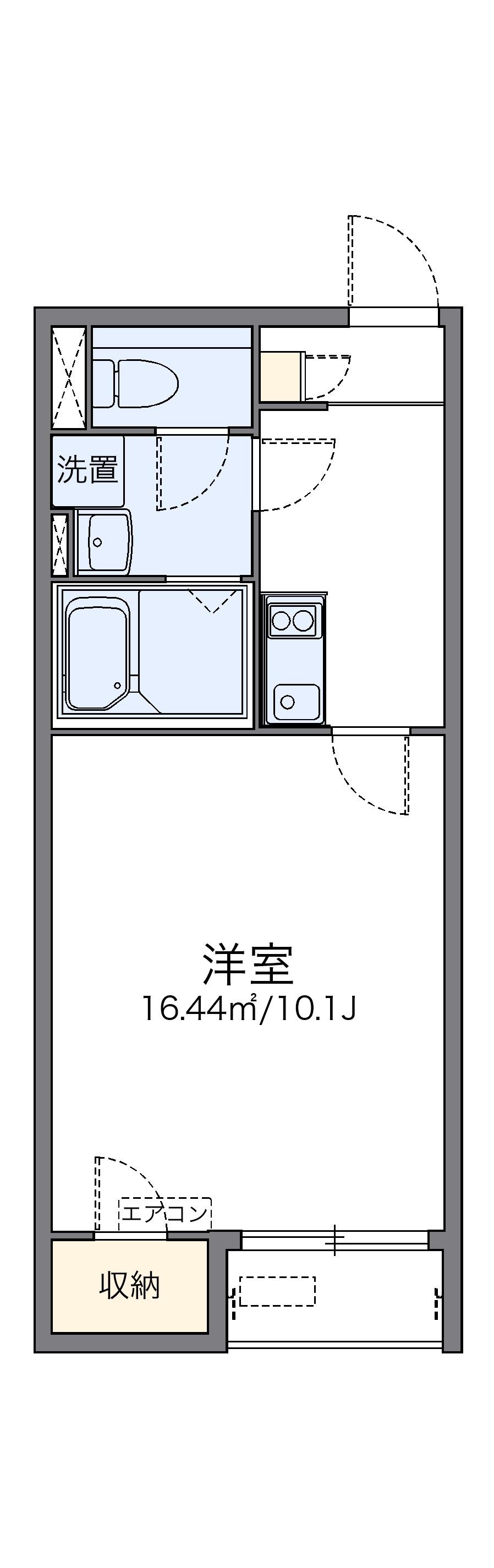 レオネクストアリビオ加美(1K/2階)の間取り写真