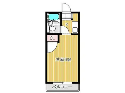 コーニッシュアビコⅠ(1K/4階)の間取り写真