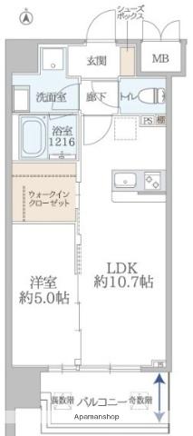 ATKレジデンスなんば(1LDK/10階)の間取り写真