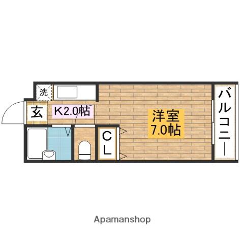 メゾン北花田(1K/3階)の間取り写真