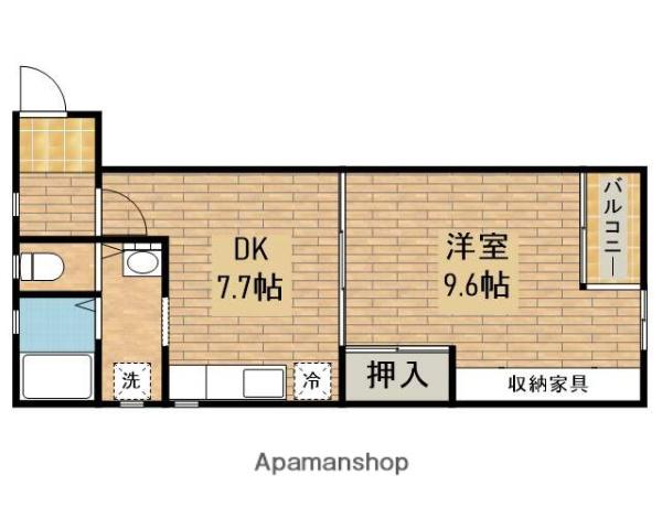 ラ・レズィダンス・リル(1DK/1階)の間取り写真