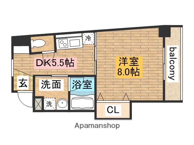 ウイングなかもず(1DK/6階)の間取り写真