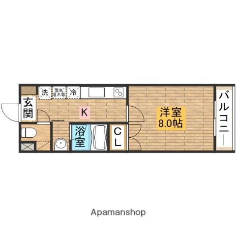 宿院PCハイツ(1K/4階)の間取り写真