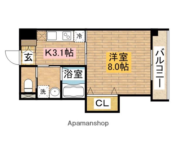 南海電鉄南海本線 堺駅 徒歩10分 10階建 築20年(1K/7階)の間取り写真