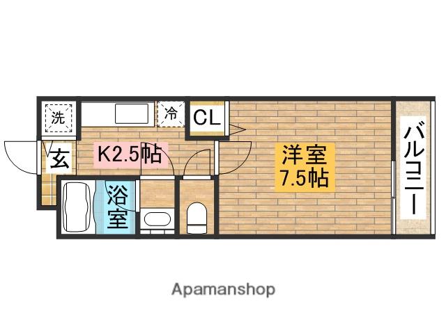 ル・ソワール金岡(1K/2階)の間取り写真