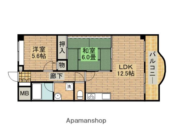エミグラント平兵衛(2LDK/6階)の間取り写真