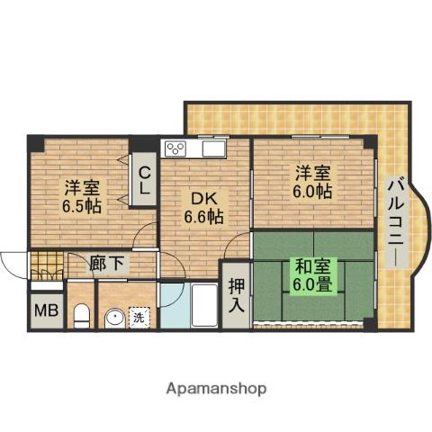 エミグラント平兵衛(3DK/7階)の間取り写真