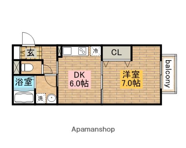 アネックス大仙(1DK/2階)の間取り写真