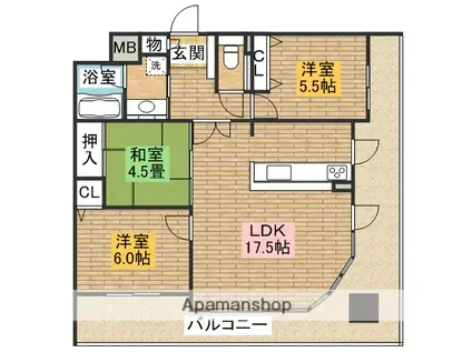 フェニックス堺東(3LDK/7階)の間取り写真