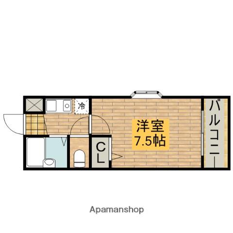 ヴォーヌング三国ヶ丘(1K/3階)の間取り写真