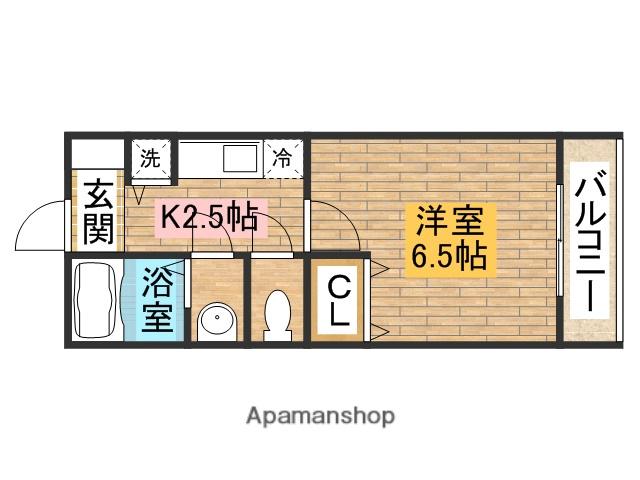 ラポール(1K/3階)の間取り写真