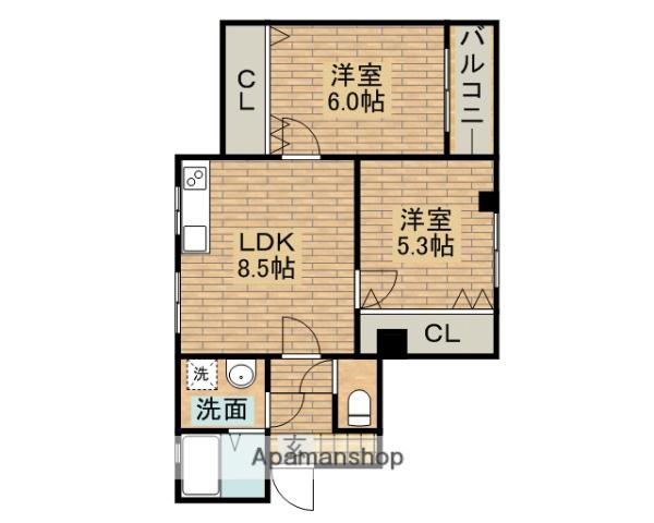 ルナ百舌鳥(2LDK/2階)の間取り写真
