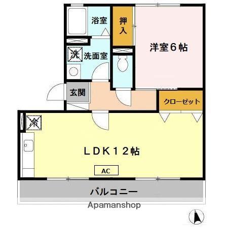 サニーコート(1LDK/1階)の間取り写真