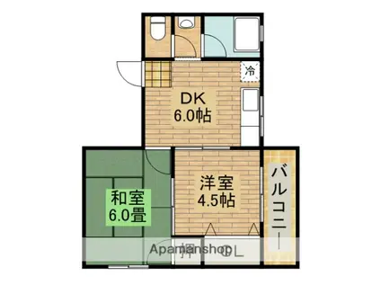 山本マンション(2DK/4階)の間取り写真
