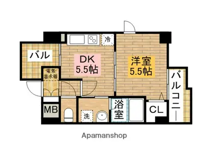 BELLECOLLINE(1DK/1階)の間取り写真