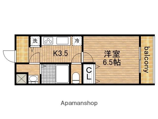 シャルマンフジもずイースト(1K/3階)の間取り写真
